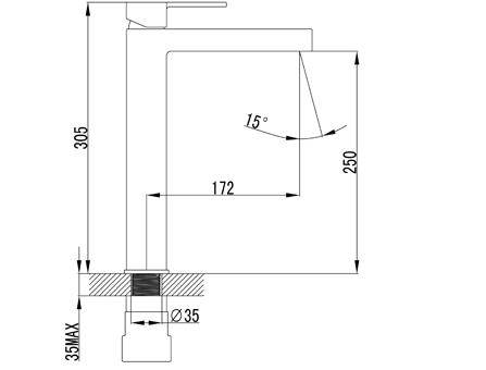 ARCH umyvadlová stojánková vysoká