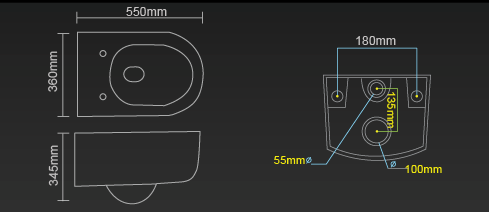 ONE BLACK závěsný klozet (Nano úprava)